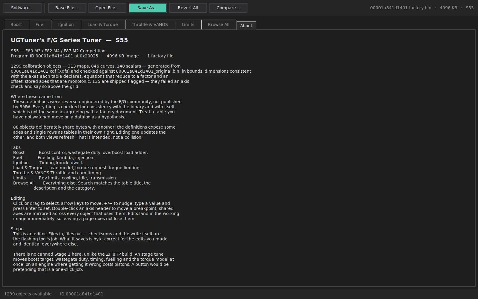 About tab listing the source definition file, reference image and verification summary